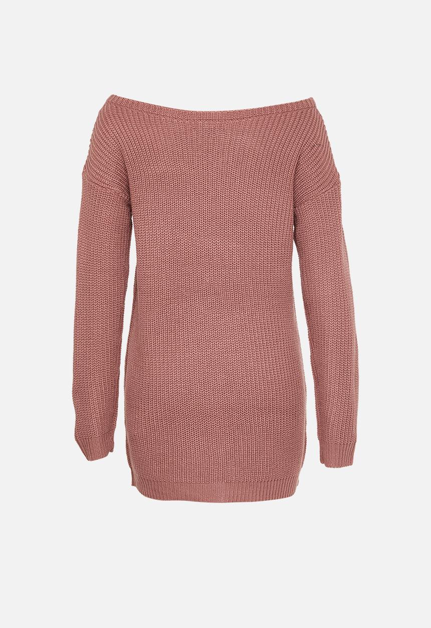 Missguided - Petite core off shoulder jumper dress - pink