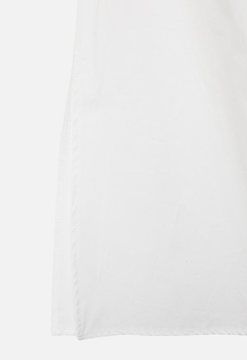 Missguided - Petite poplin self-belt midi dress - white