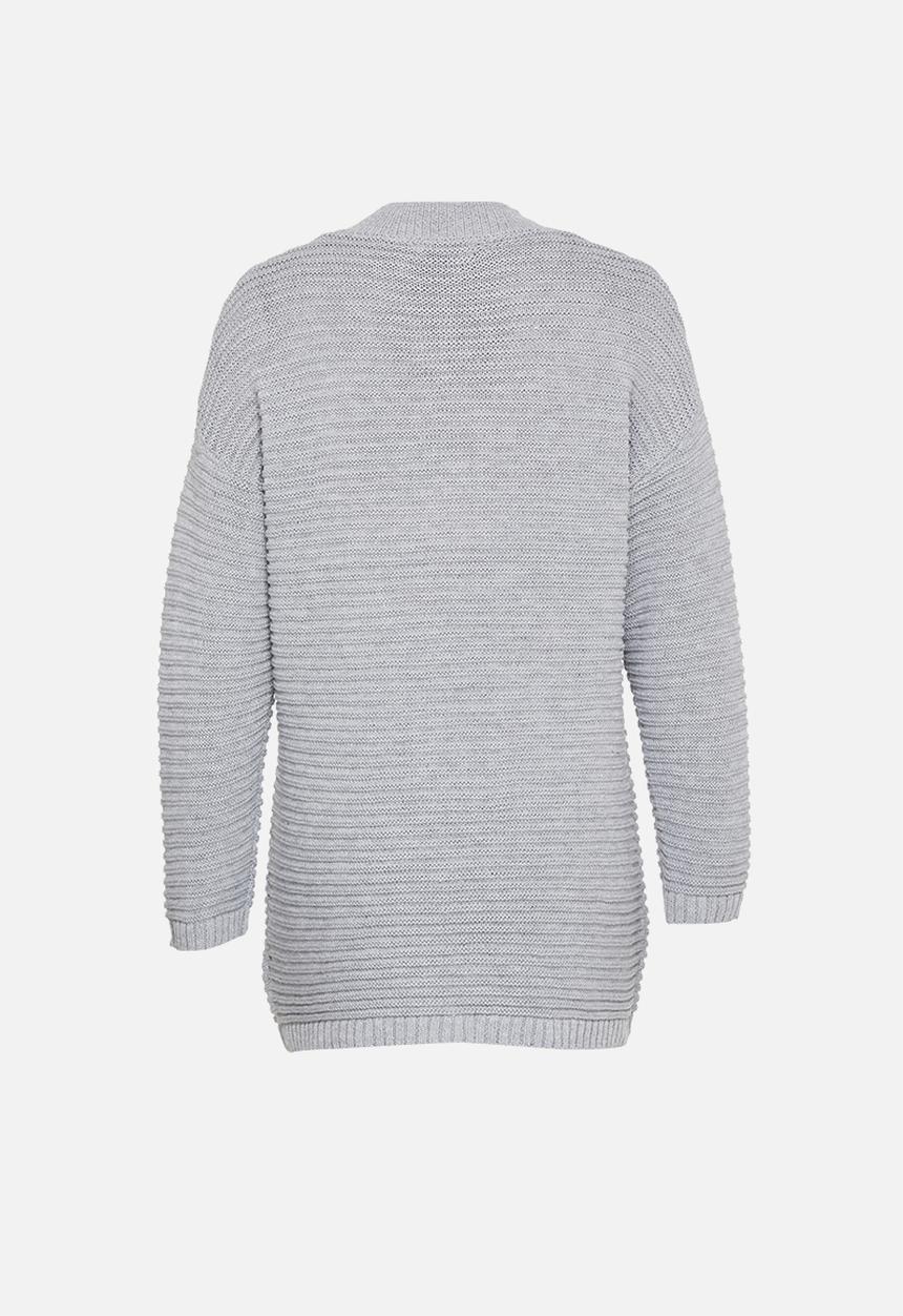 Missguided - Petite ribbed high neck jumper dress - grey