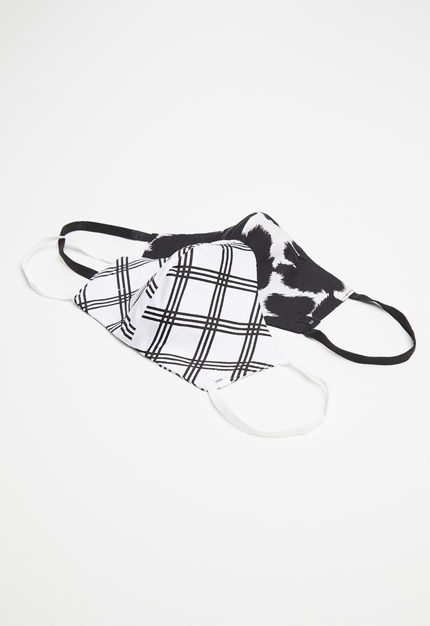 Superbalist - Monochromatic mask 2 pack -  black & white