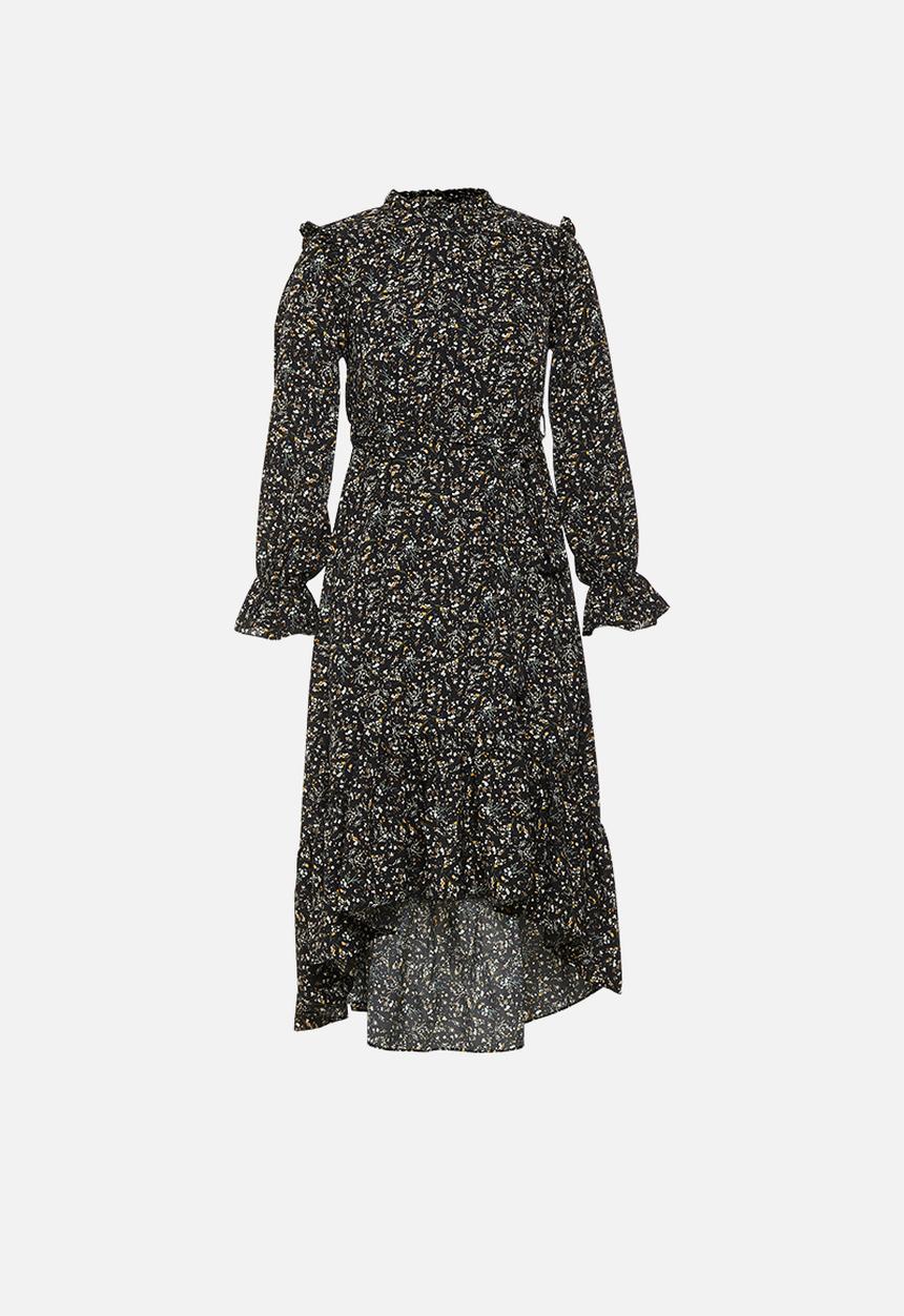 Missguided - Petite frill neck midi smock dress - multi