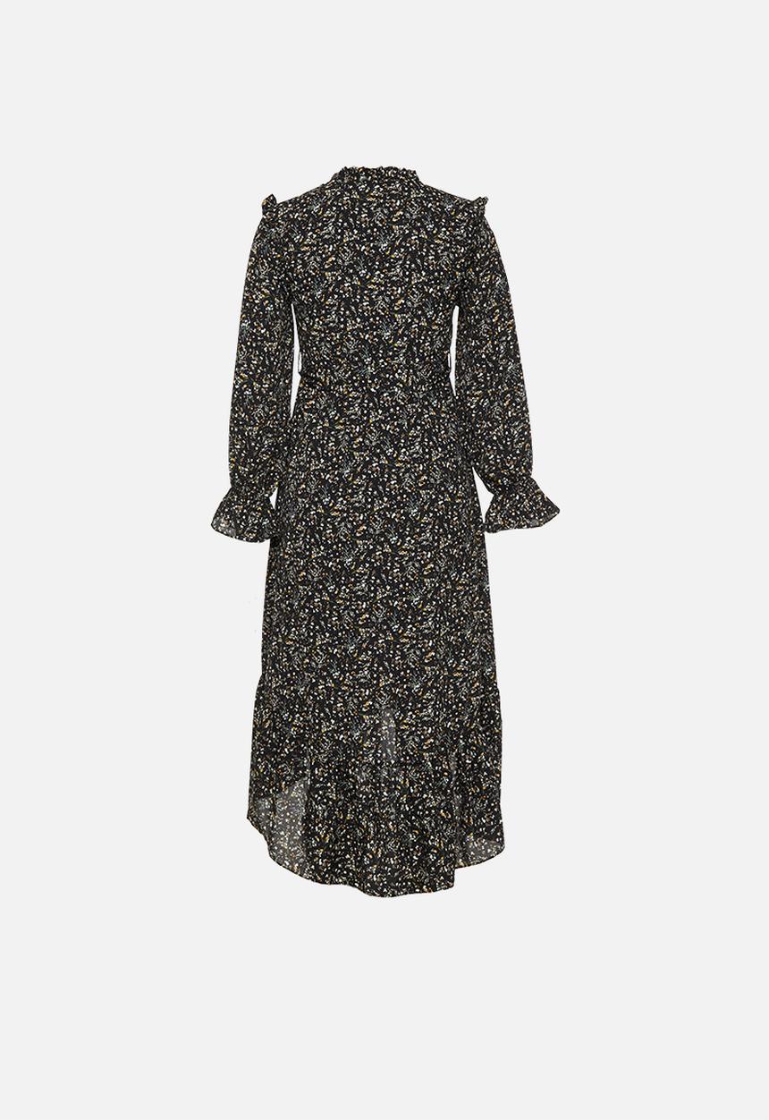 Missguided - Petite frill neck midi smock dress - multi