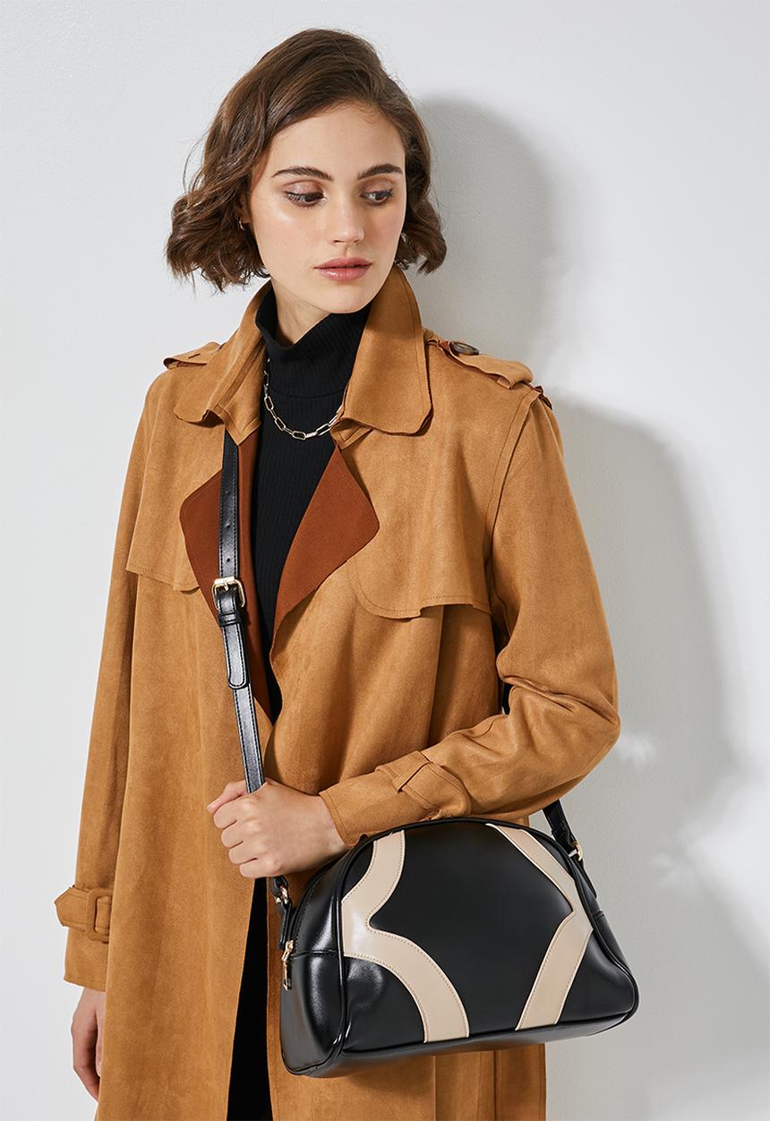 Superbalist - Half moon crossbody bag - black & beige