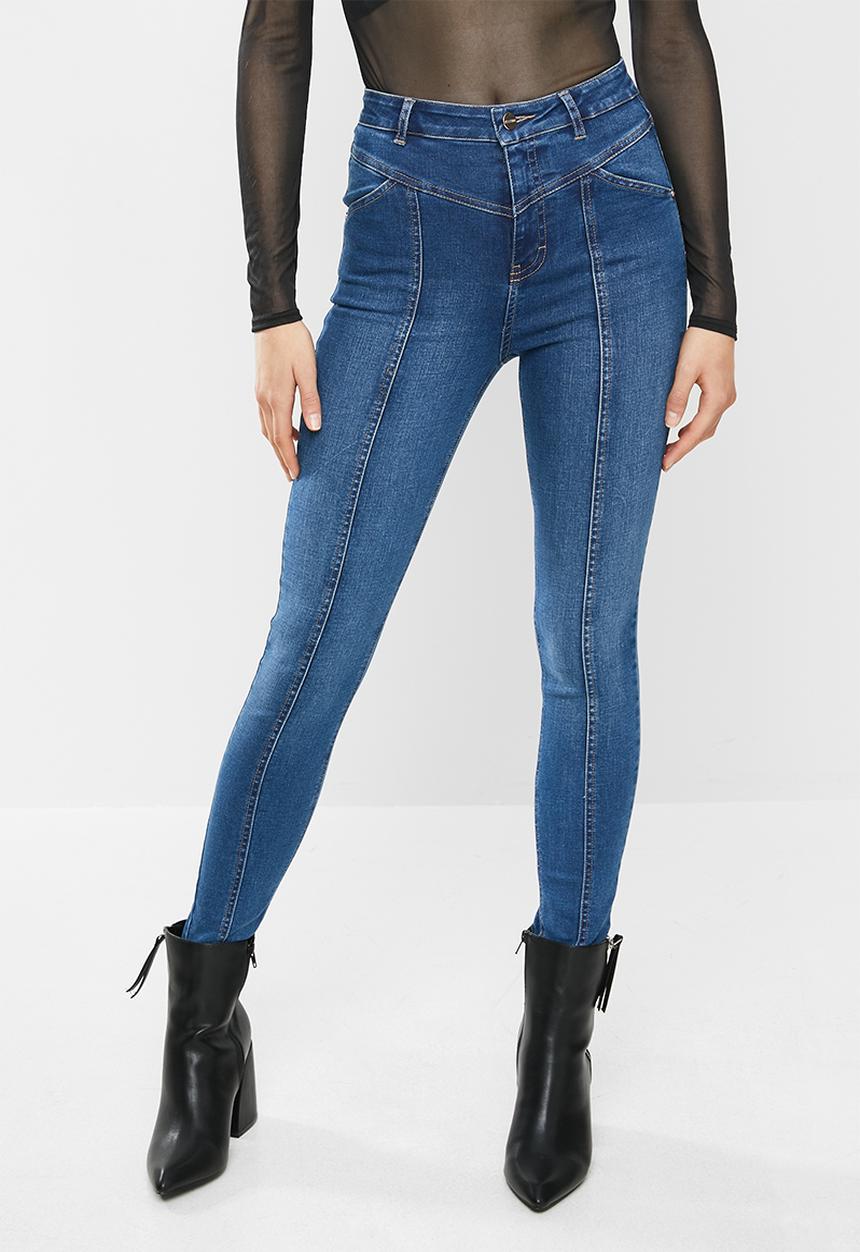SISSY BOY - Mile high rise skinny with panel lines - blue