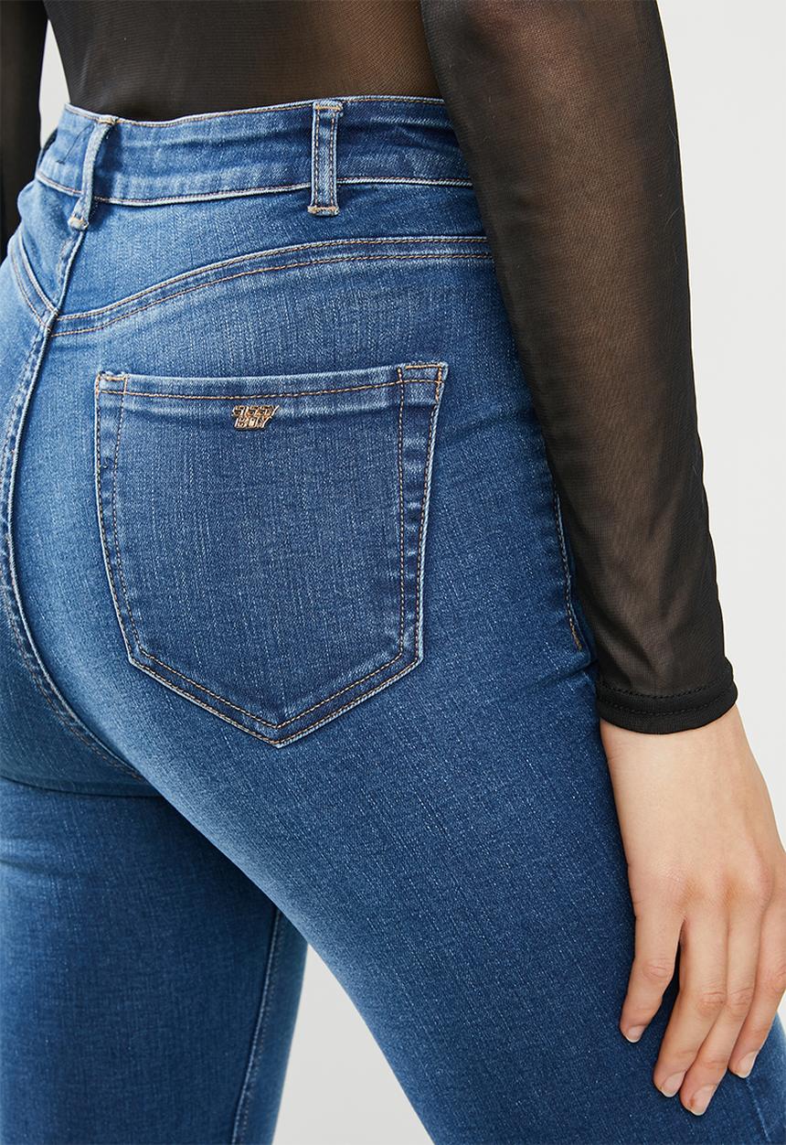 SISSY BOY - Mile high rise skinny with panel lines - blue