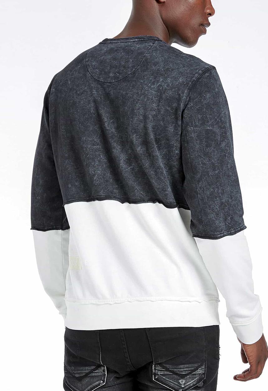 S.P.C.C - Crossway cut & sew crew neck sweat - black & white