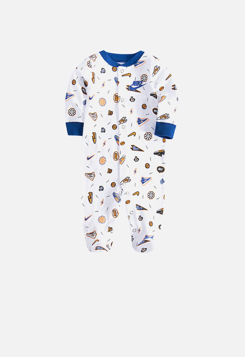 Nike - Nike boys doodle aop footed coverall - white