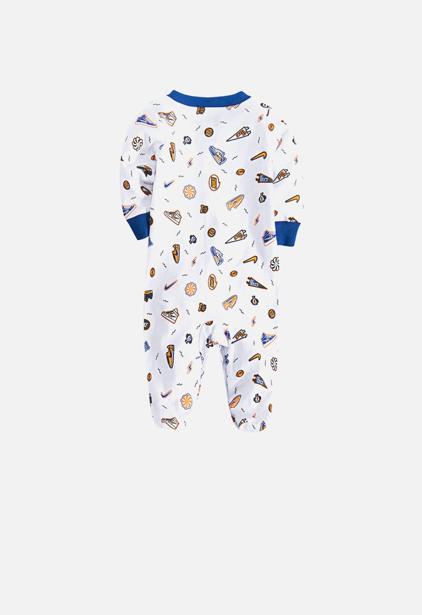 Nike - Nike boys doodle aop footed coverall - white