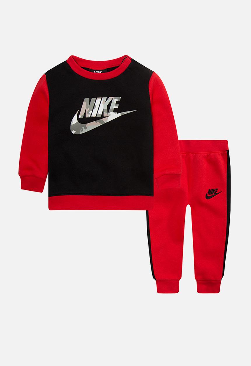 Nike - Nkb nike fut camo crew & jog - black & red 