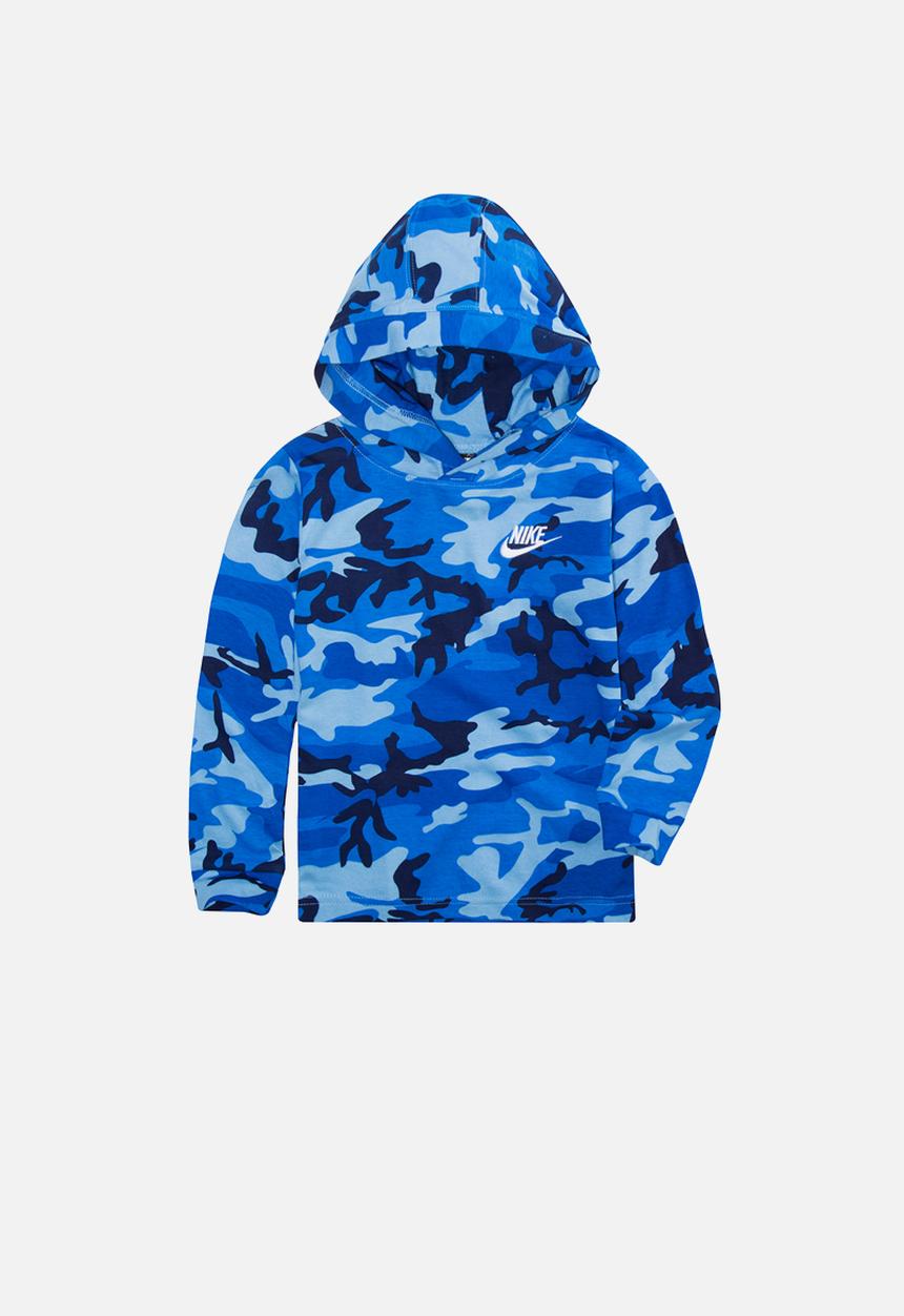 Nike - Nike kids jersey po camo hoodie - blue 