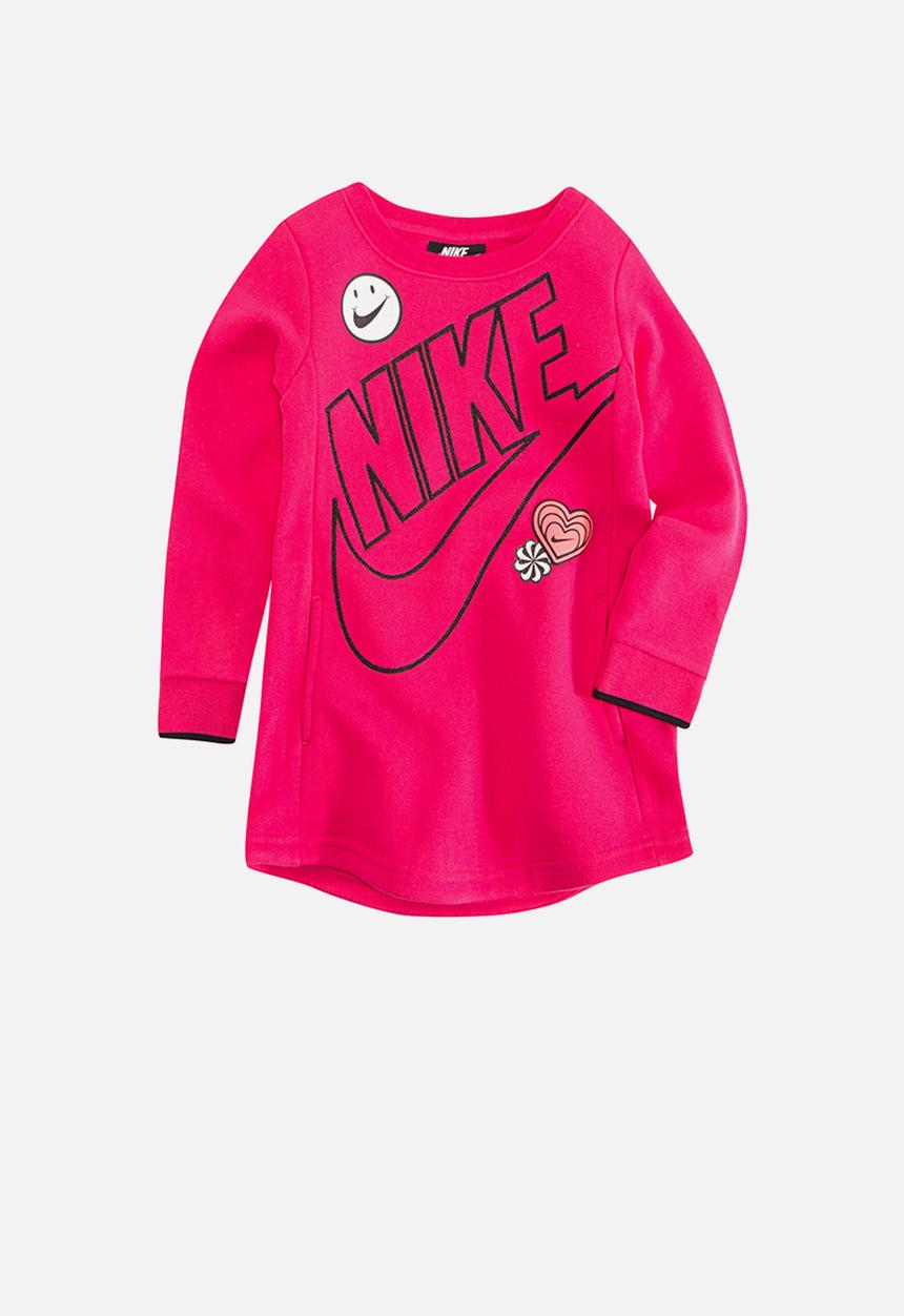 Nike - Nike girls nsw doodle long sleeve dress - rush pink