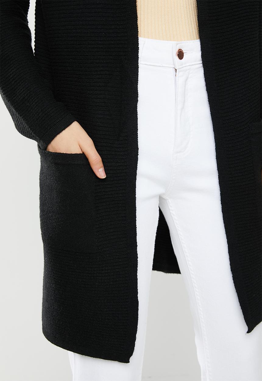 Jacqueline de Yong - Mollo long sleeve structure cardigan - black
