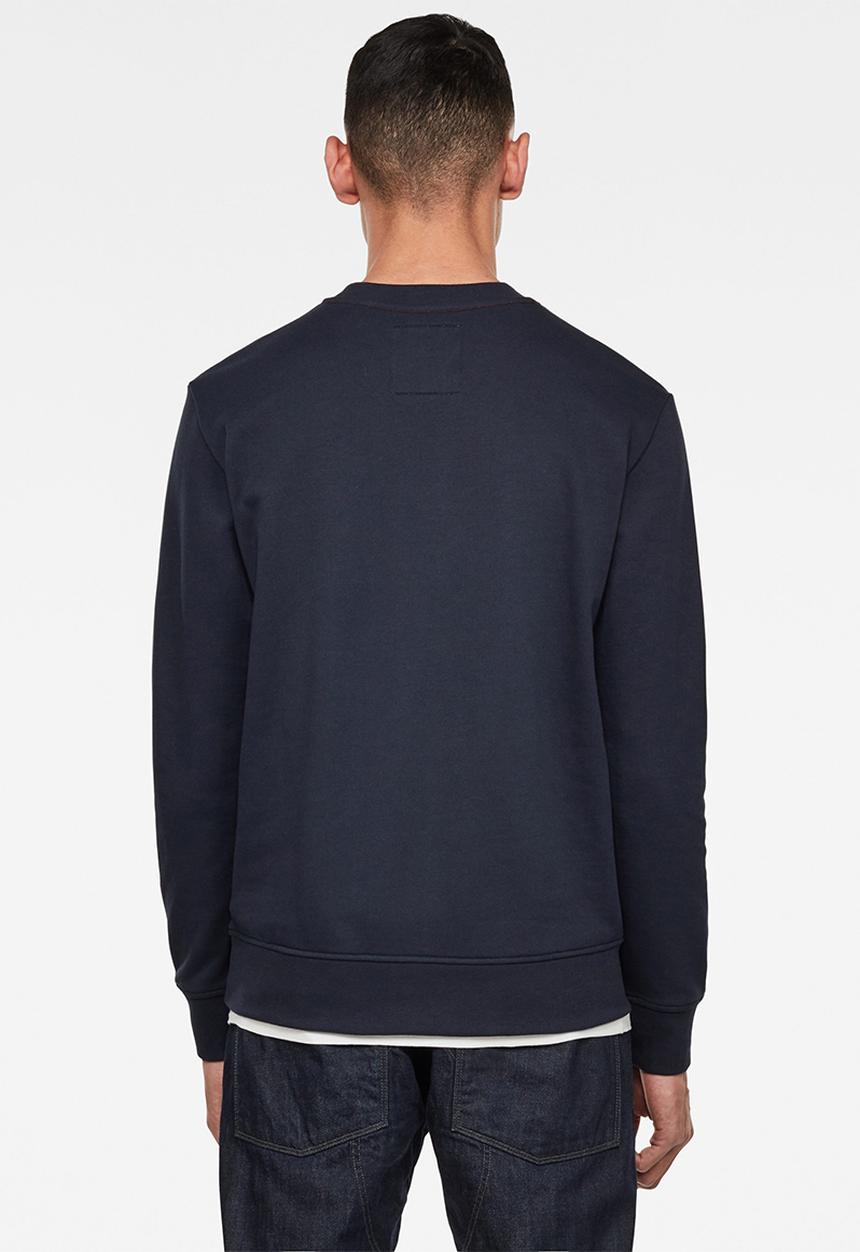 G-STAR - Hamburger logo sweater - navy & red 