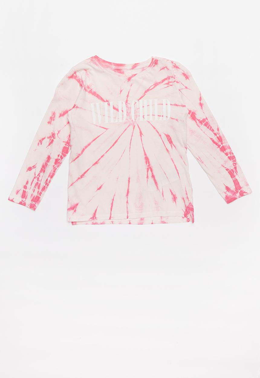 Cotton On - Stevie long sleeve tie-dye tee - pink 