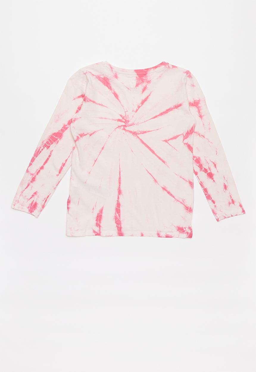 Cotton On - Stevie long sleeve tie-dye tee - pink 