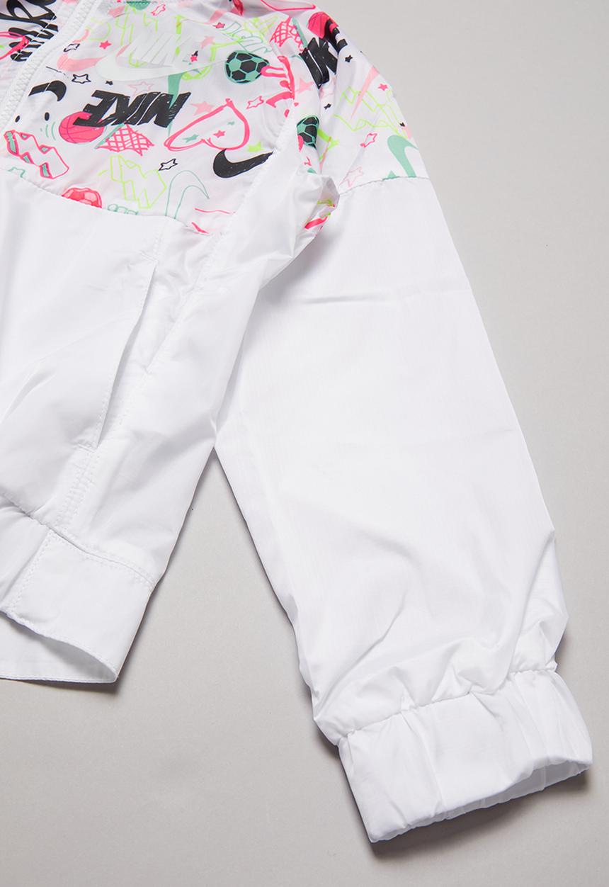 Nike - Nike girls scribble aop wind jacket - white