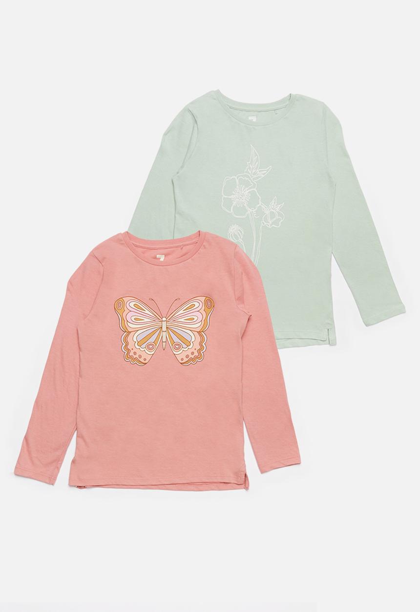 Cotton On - Penelope long sleeve multipack - green & pink