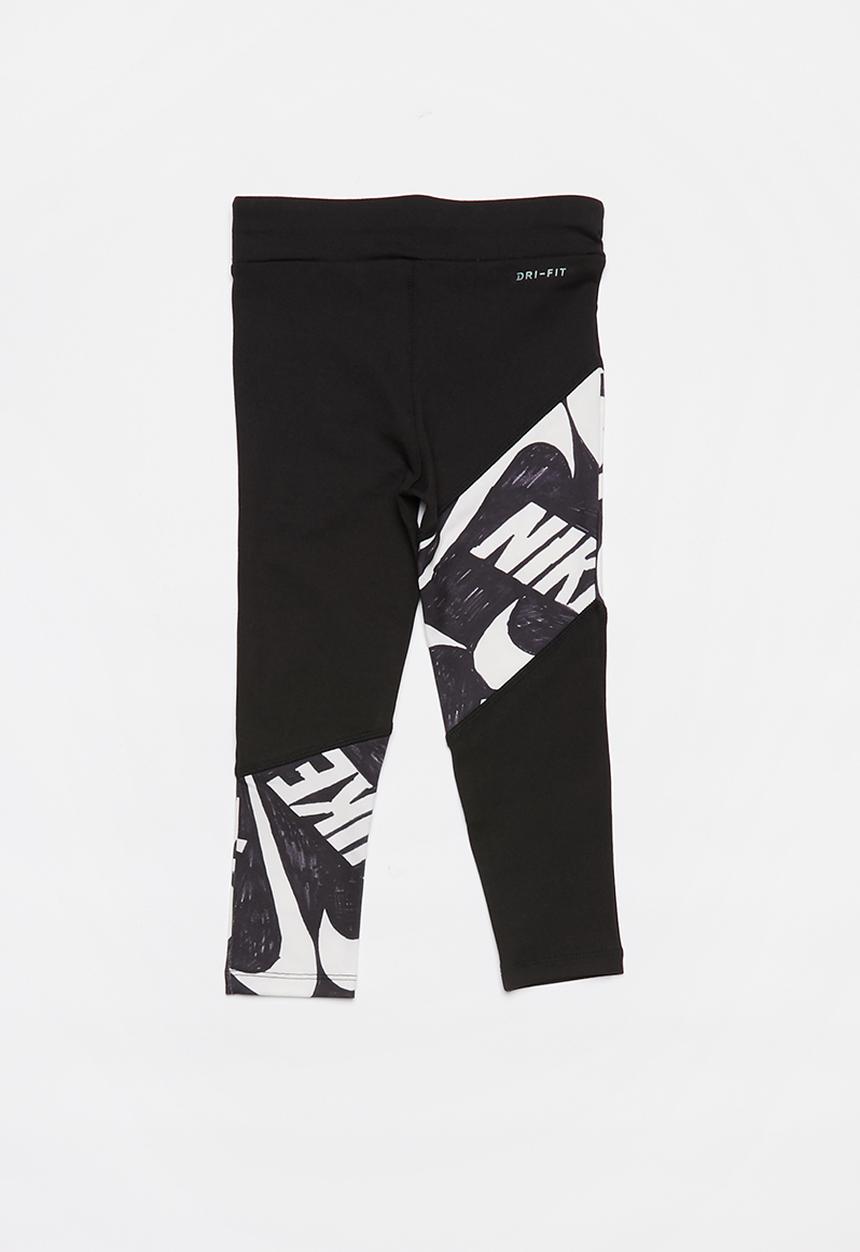 Nike - Nike girls dri fit marker mash leggings - black & white 