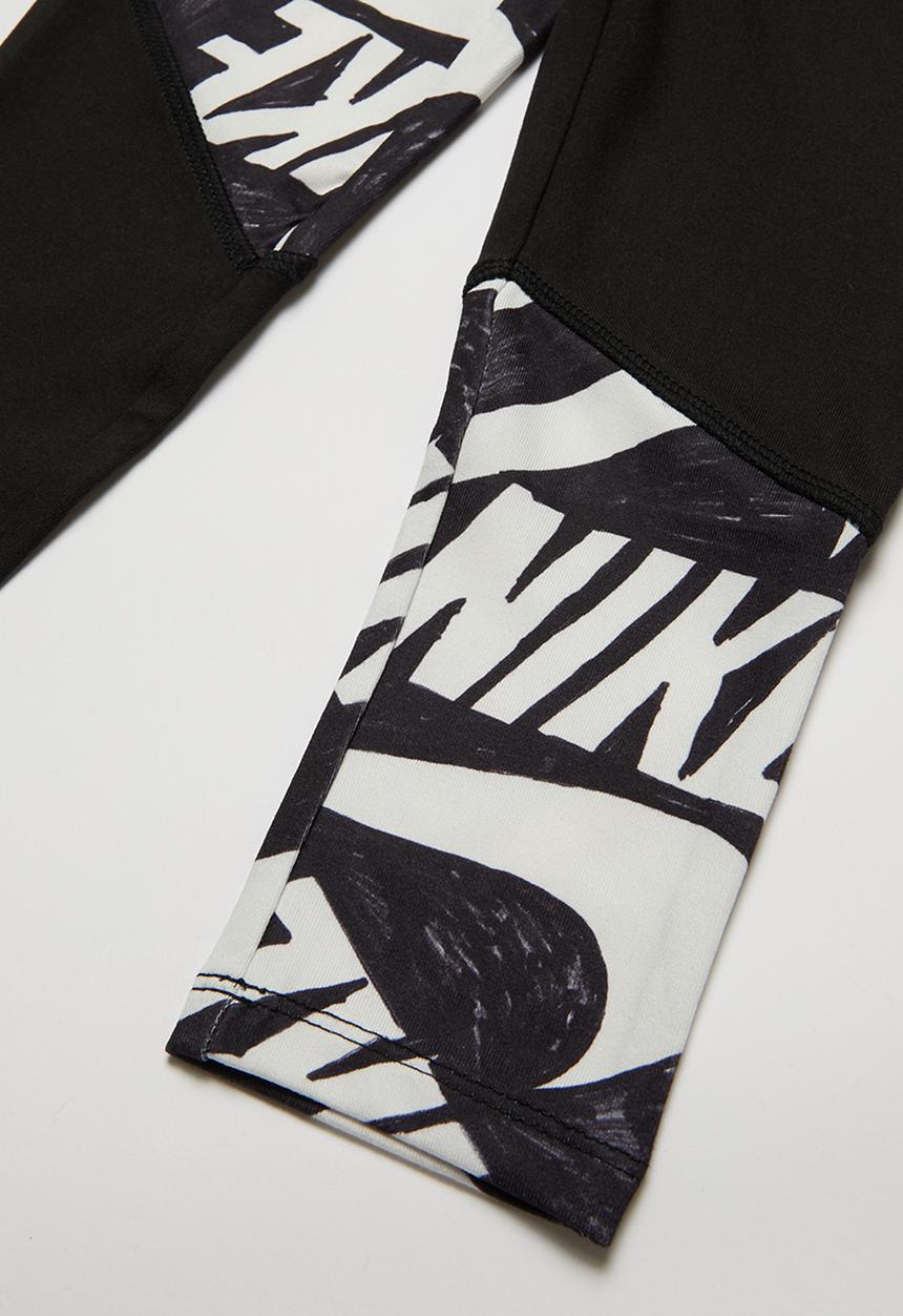 Nike - Nike girls dri fit marker mash leggings - black & white 