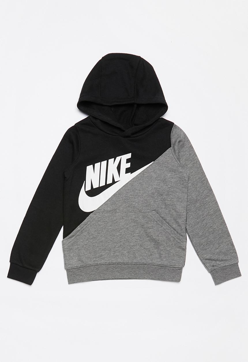 Nike - Nike boys nsw amplify hoodie - grey & black 