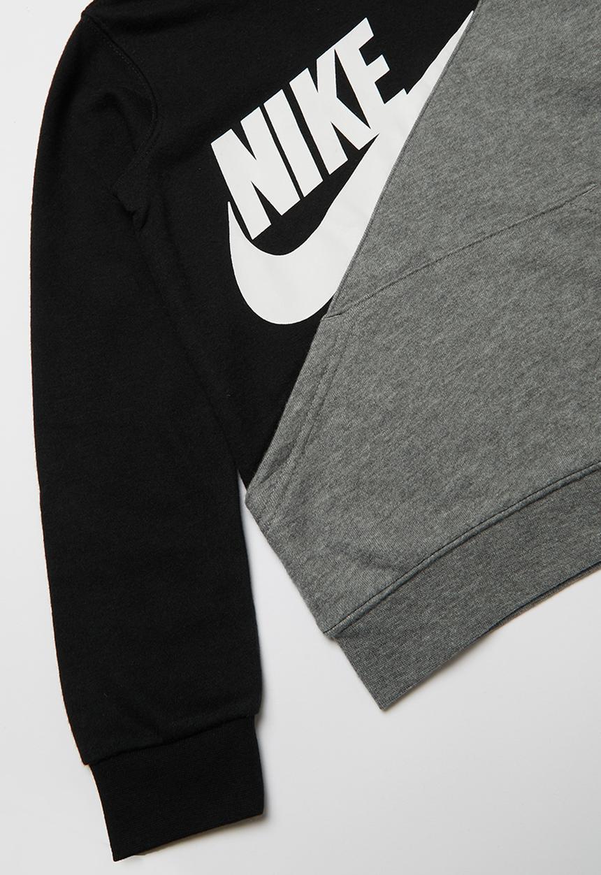 Nike - Nike boys nsw amplify hoodie - grey & black 