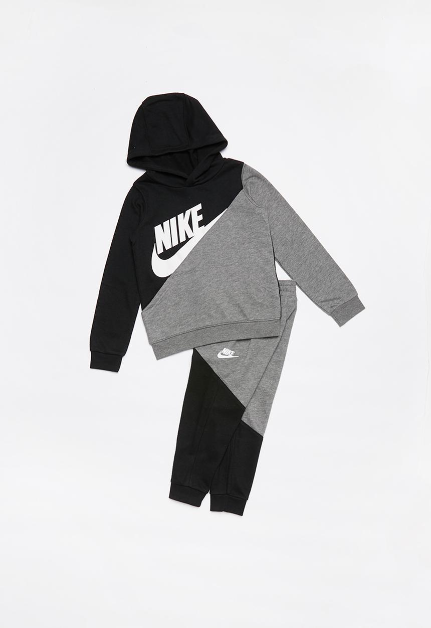 Nike - Nike boys nsw amplify hoodie - grey & black 