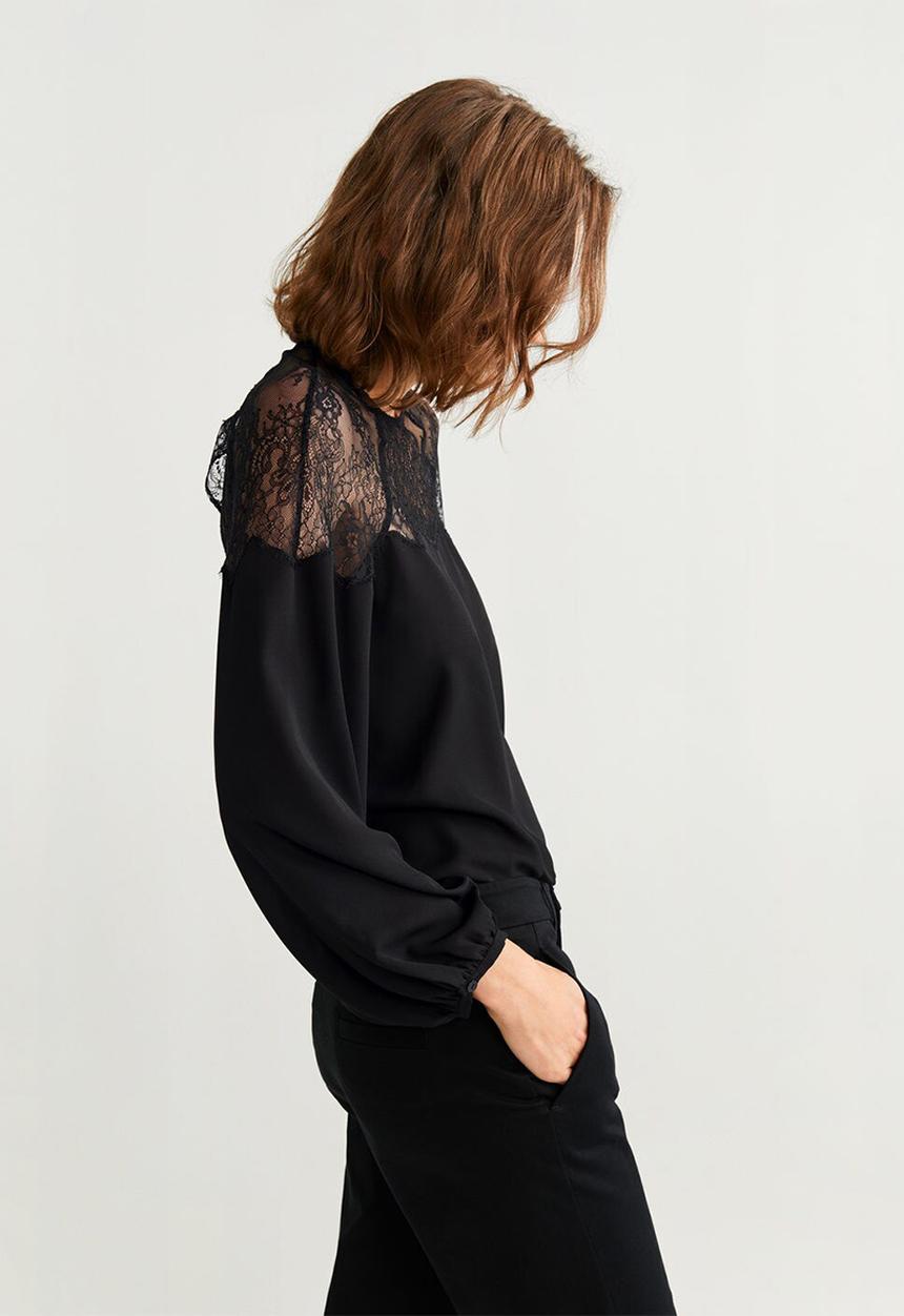 MANGO - Blouse ramet - black