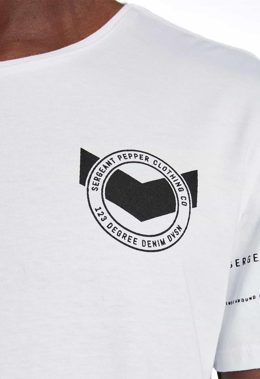 S.P.C.C - Dyer scoop hem logo tee - optical white