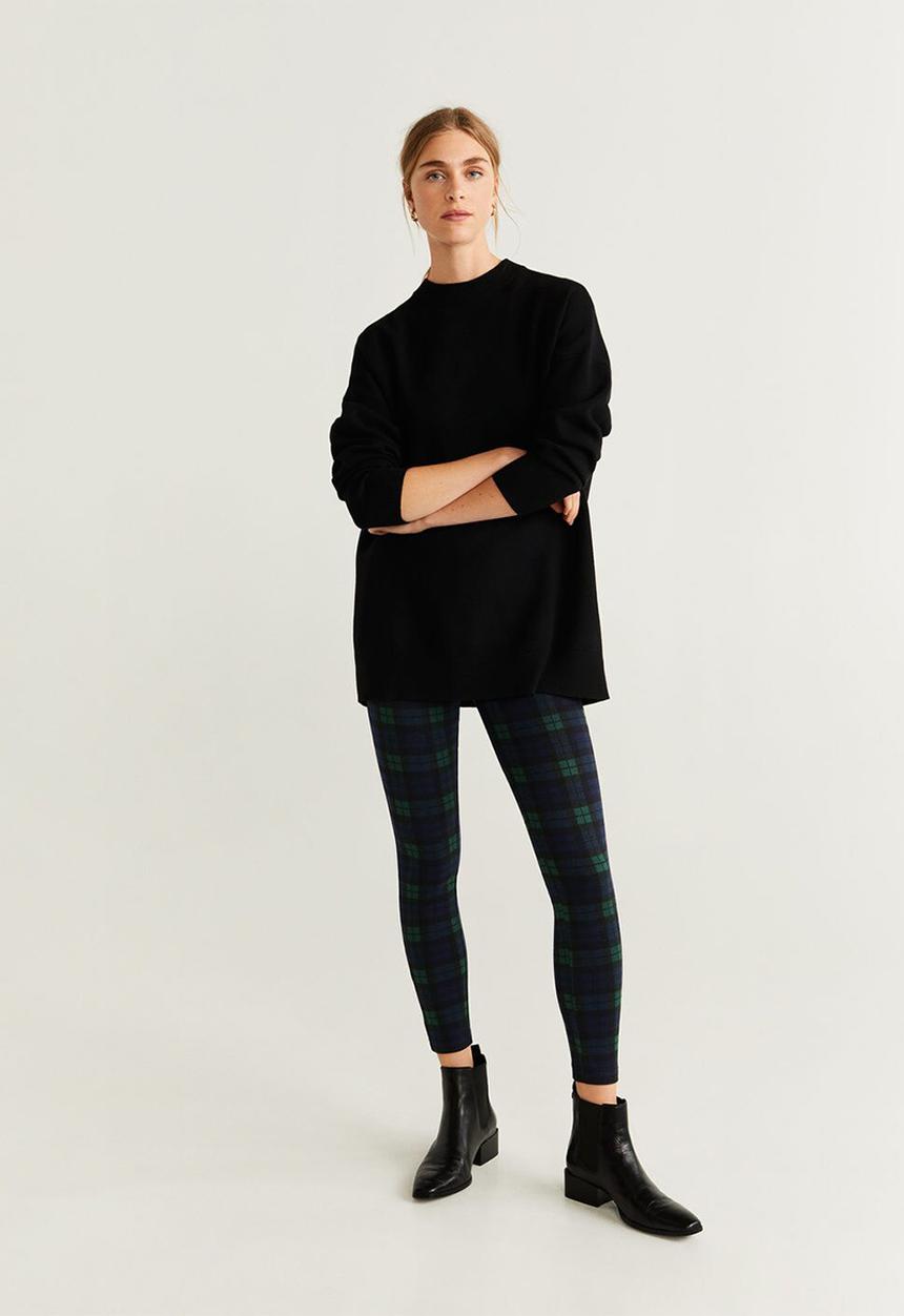 MANGO - Harry print detail leggings - green & navy