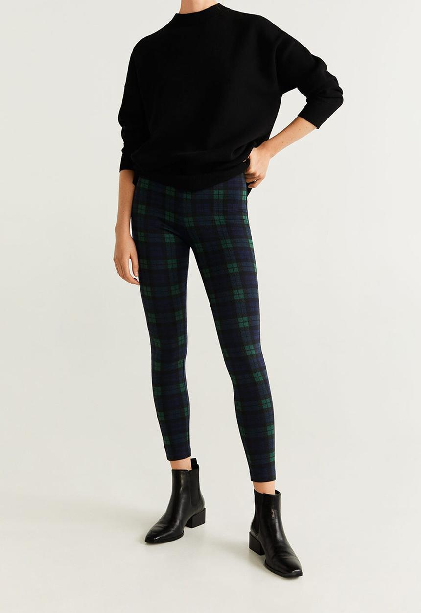 MANGO - Harry print detail leggings - green & navy