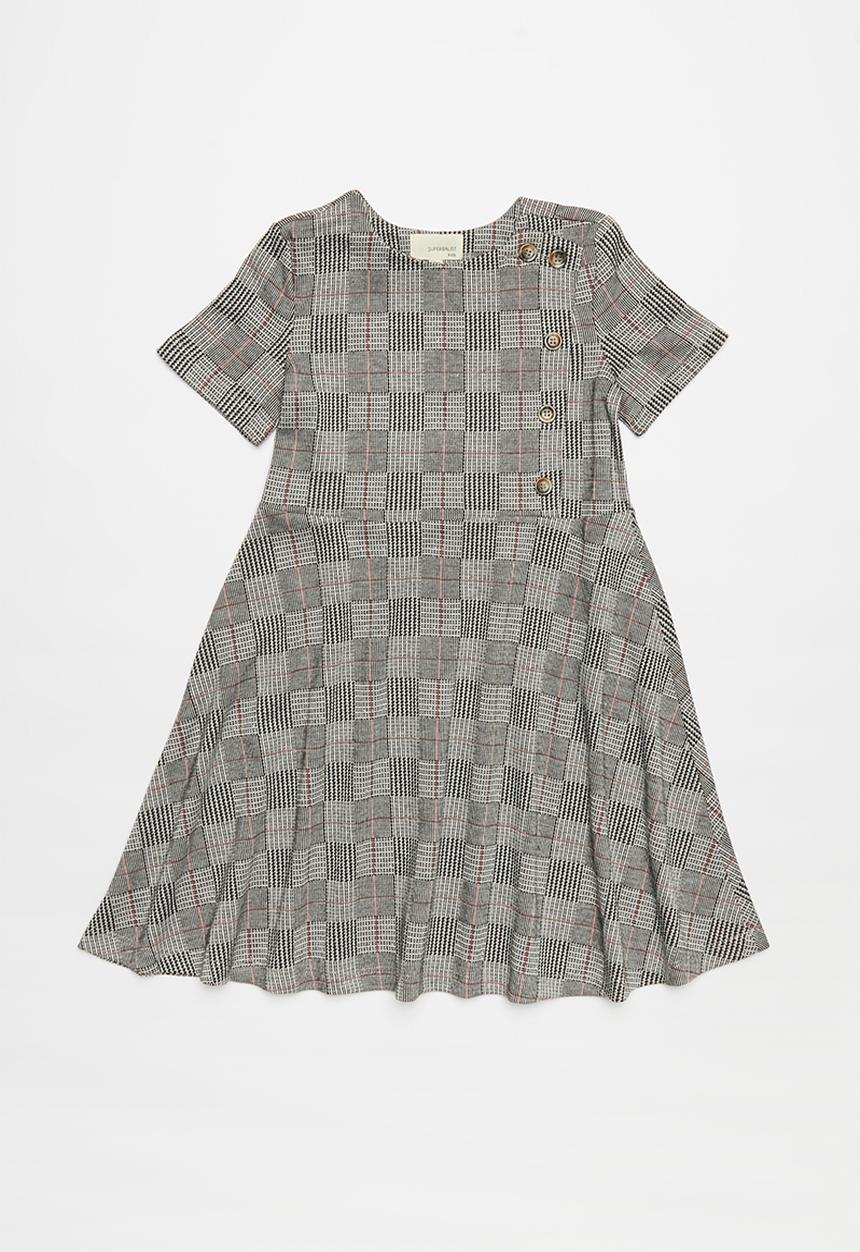 Superbalist Kids - Check ponti dress - grey