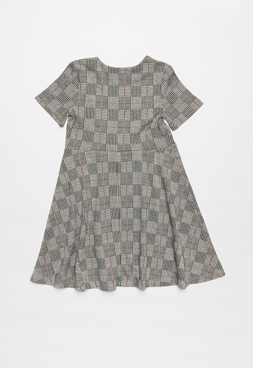 Superbalist Kids - Check ponti dress - grey