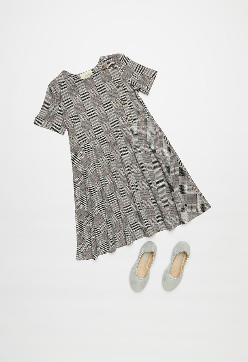 Superbalist Kids - Check ponti dress - grey