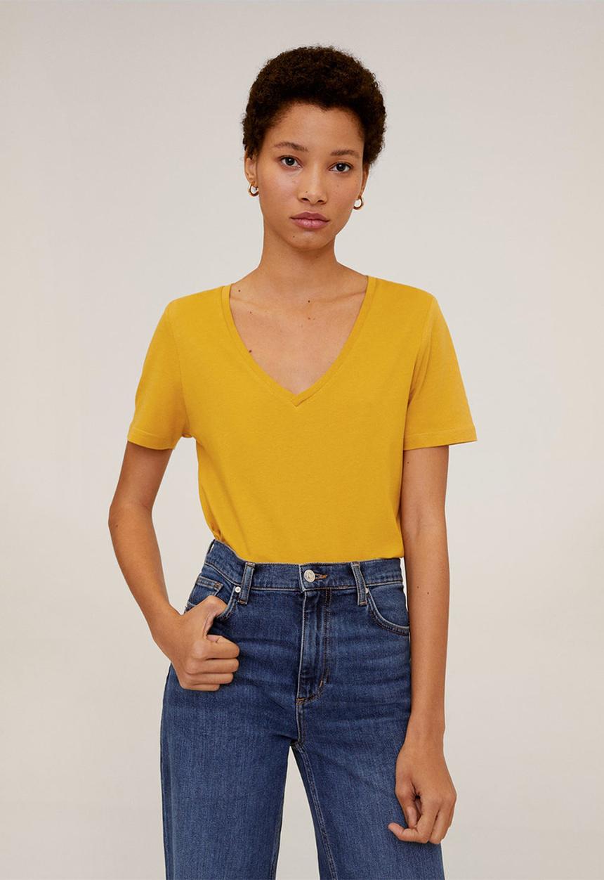 MANGO - T-shirt chalapi - yellow