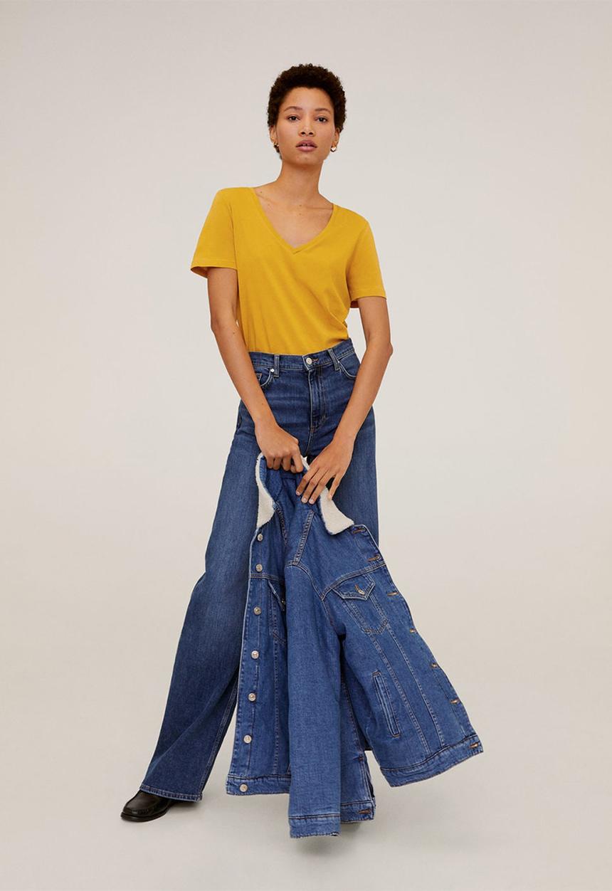 MANGO - T-shirt chalapi - yellow
