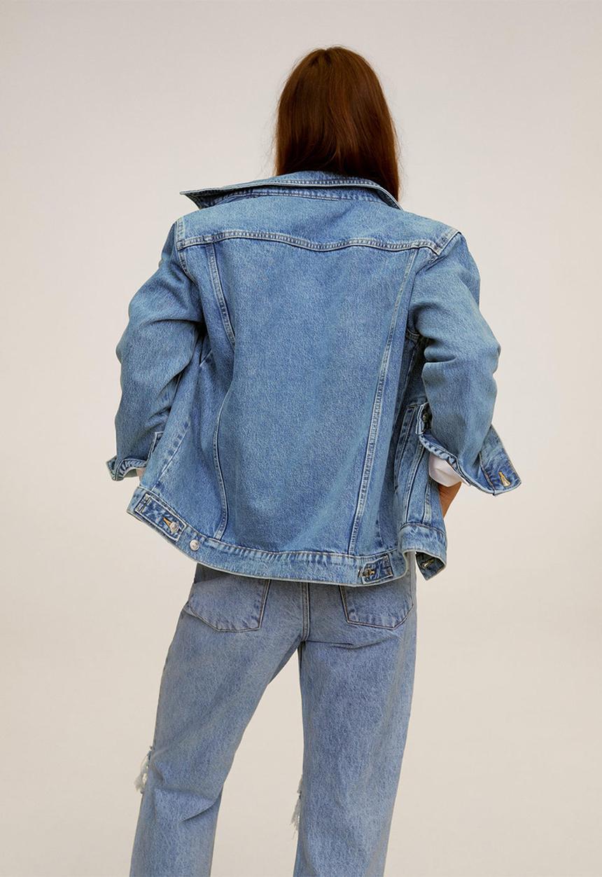 MANGO - Jacket oversize - blue