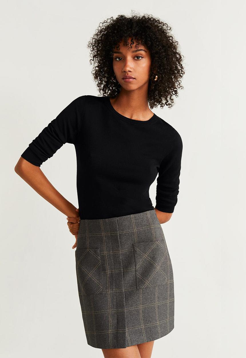 MANGO - Round neck jersey - black