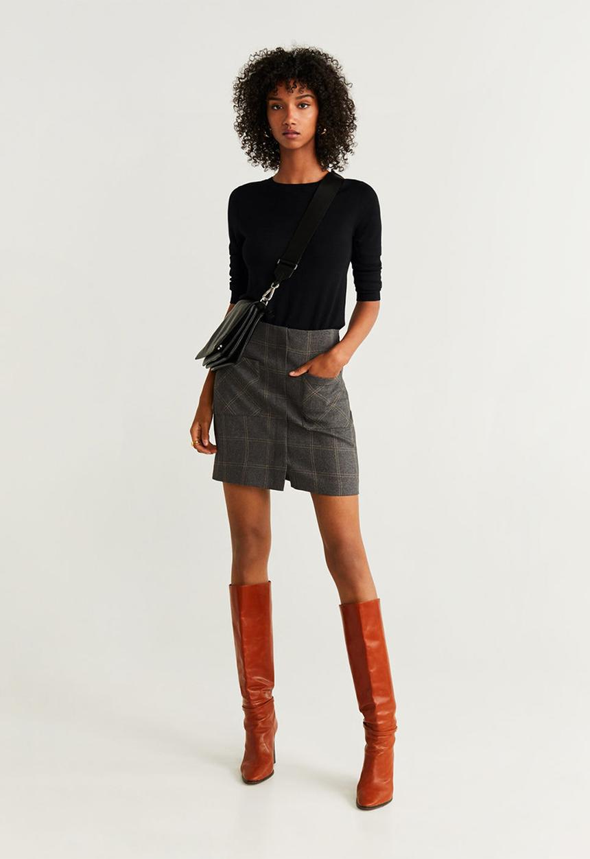 MANGO - Round neck jersey - black