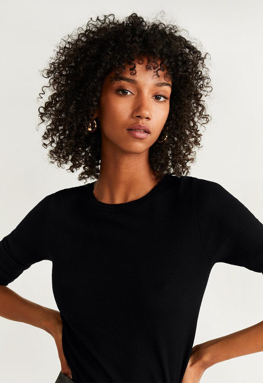 MANGO - Round neck jersey - black