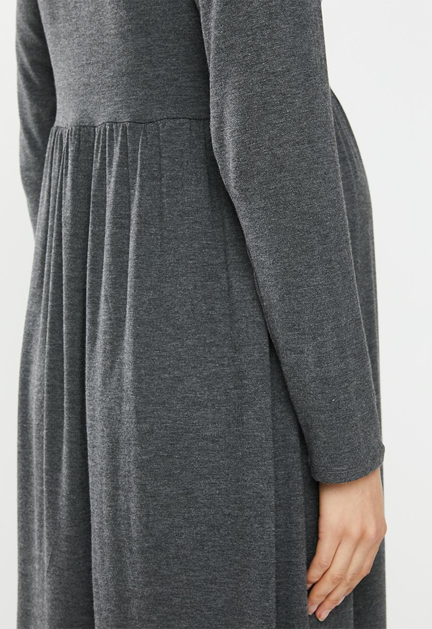 Superbalist - Maternity babydoll poloneck dress - charcoal melange