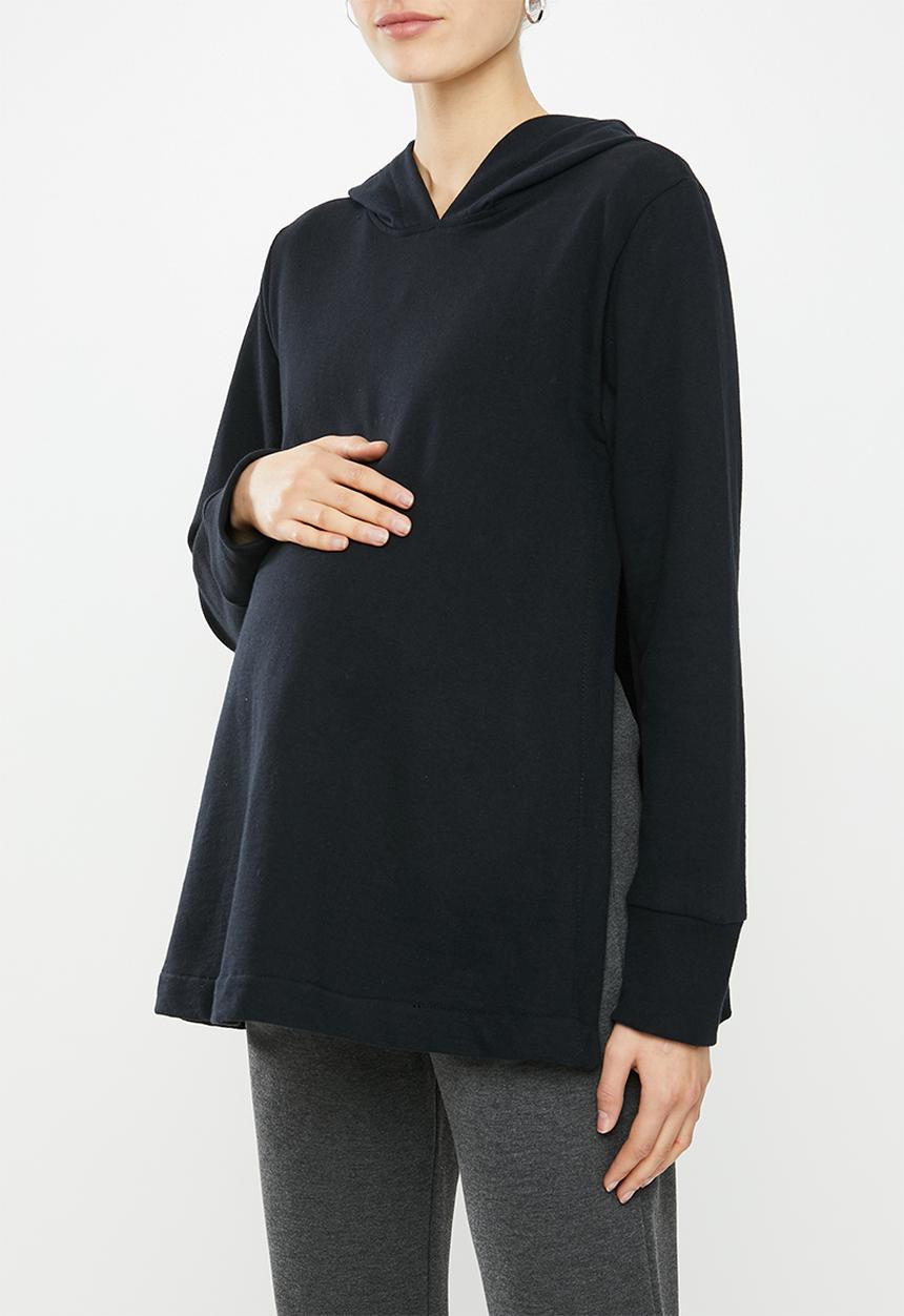 Superbalist - Maternity stretch fleece matching set (top) - black