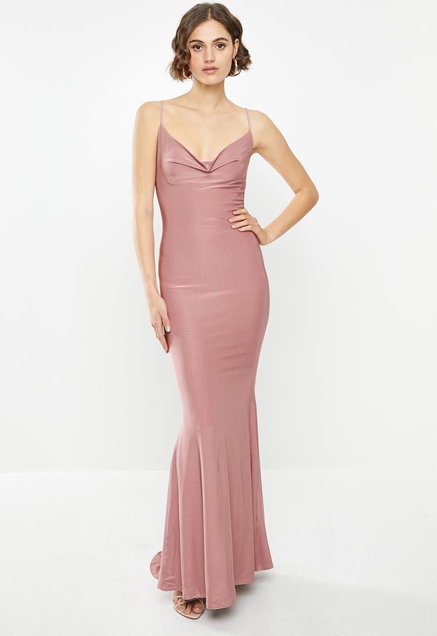 Missguided - Slinky cowl neck maxi dress - pink