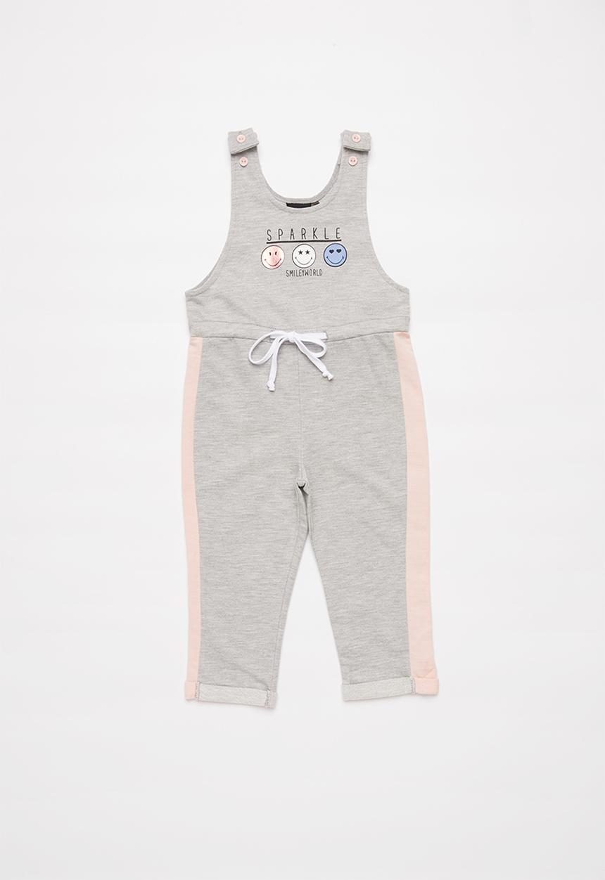 Pop Candy - Girls jumpsuit - grey & pink