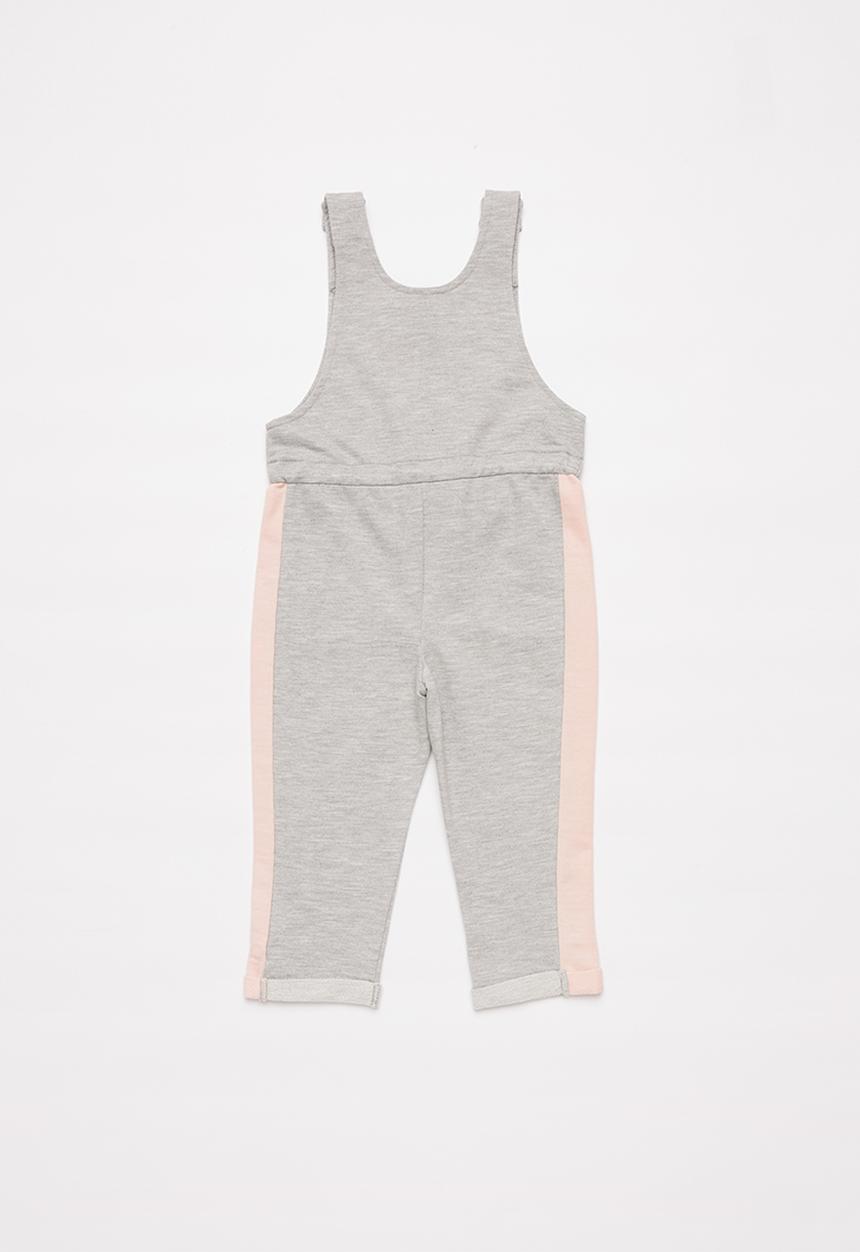 Pop Candy - Girls jumpsuit - grey & pink