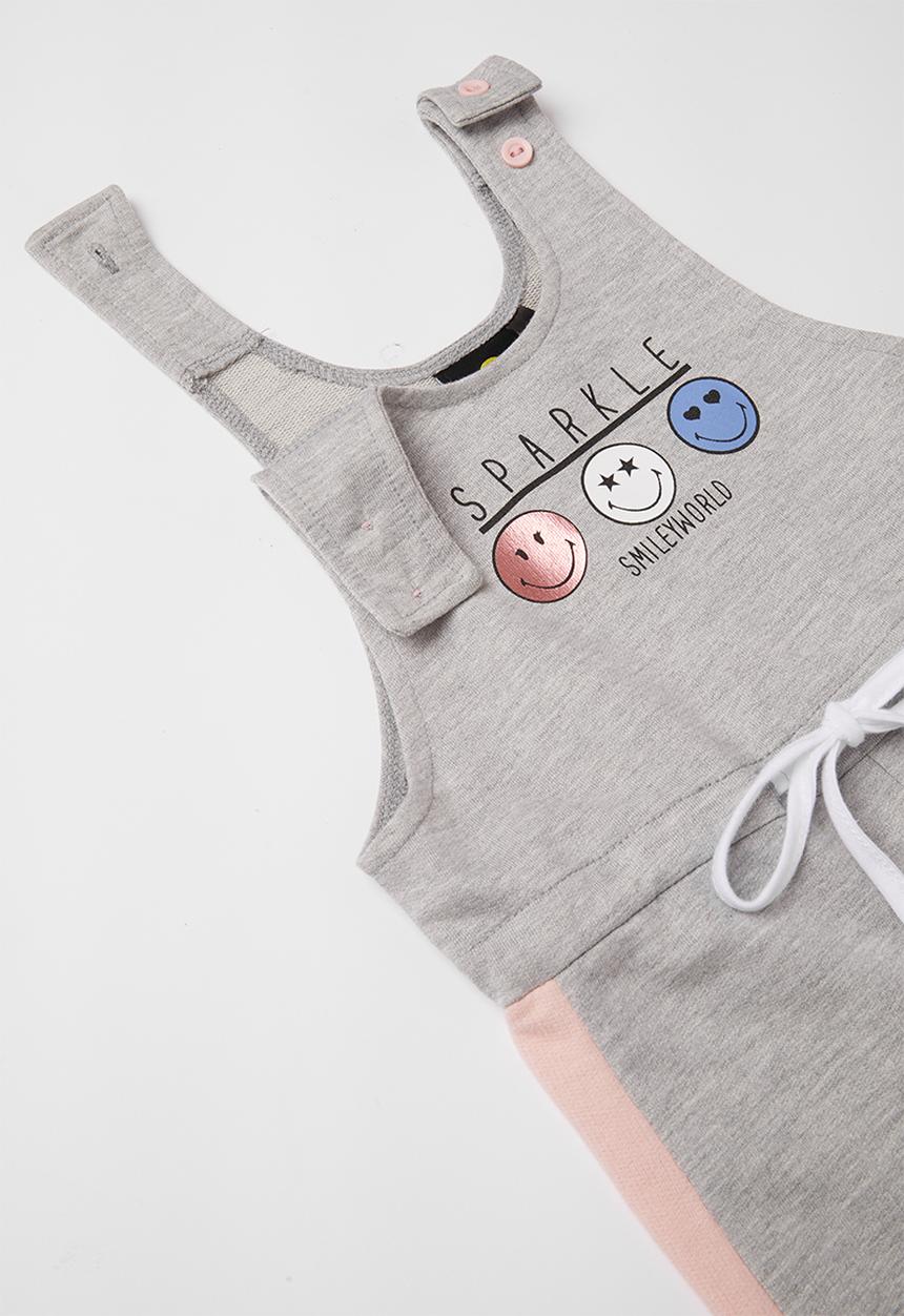 Pop Candy - Girls jumpsuit - grey & pink