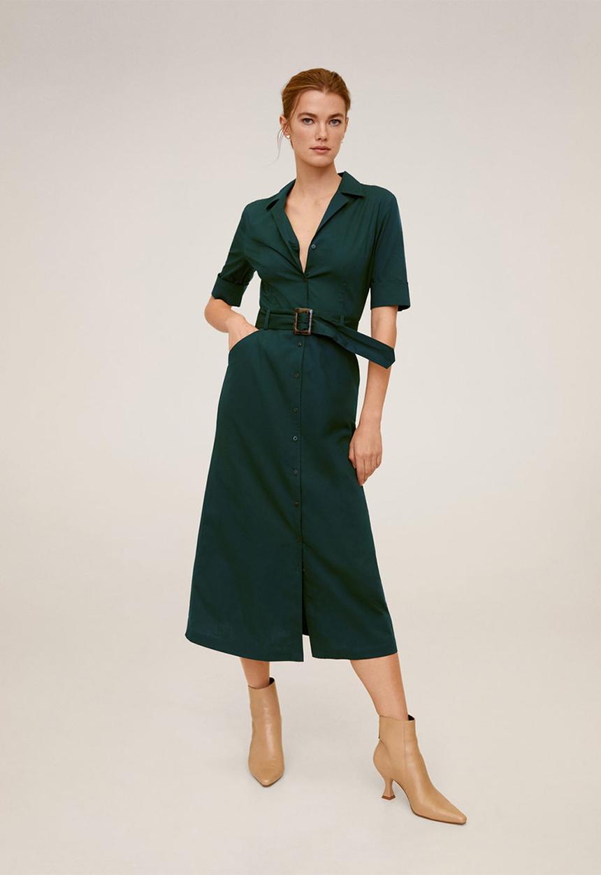 MANGO - Dress mexi-a - dark green
