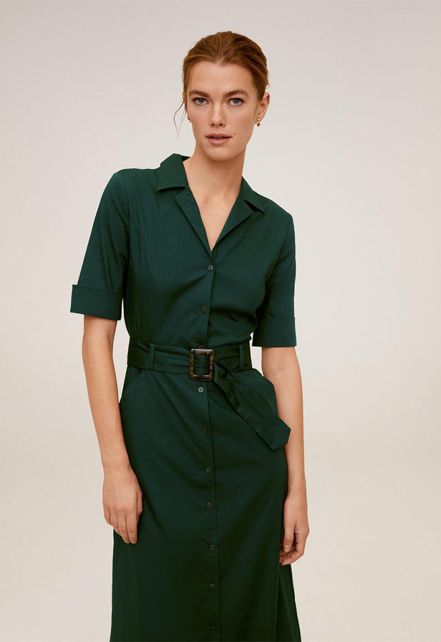 MANGO - Dress mexi-a - dark green