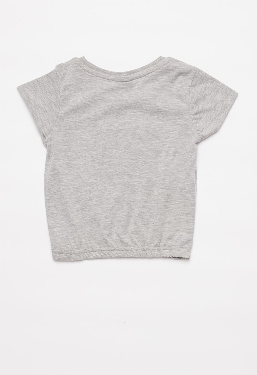 Pop Candy - Girls tee with foil - grey 