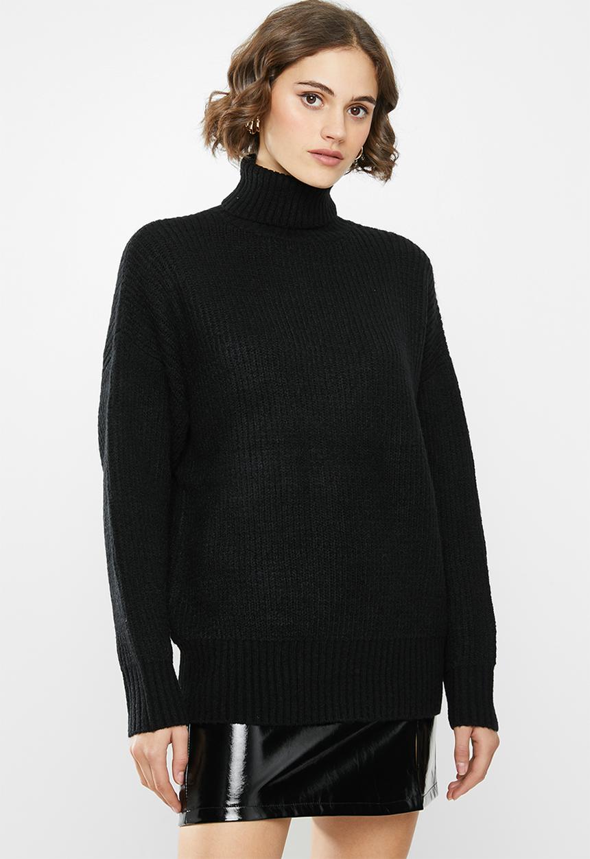 Missguided - Premium boyfriend roll neck - black