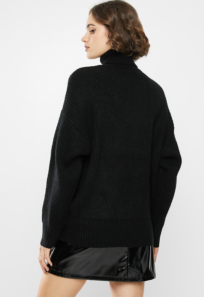Missguided - Premium boyfriend roll neck - black
